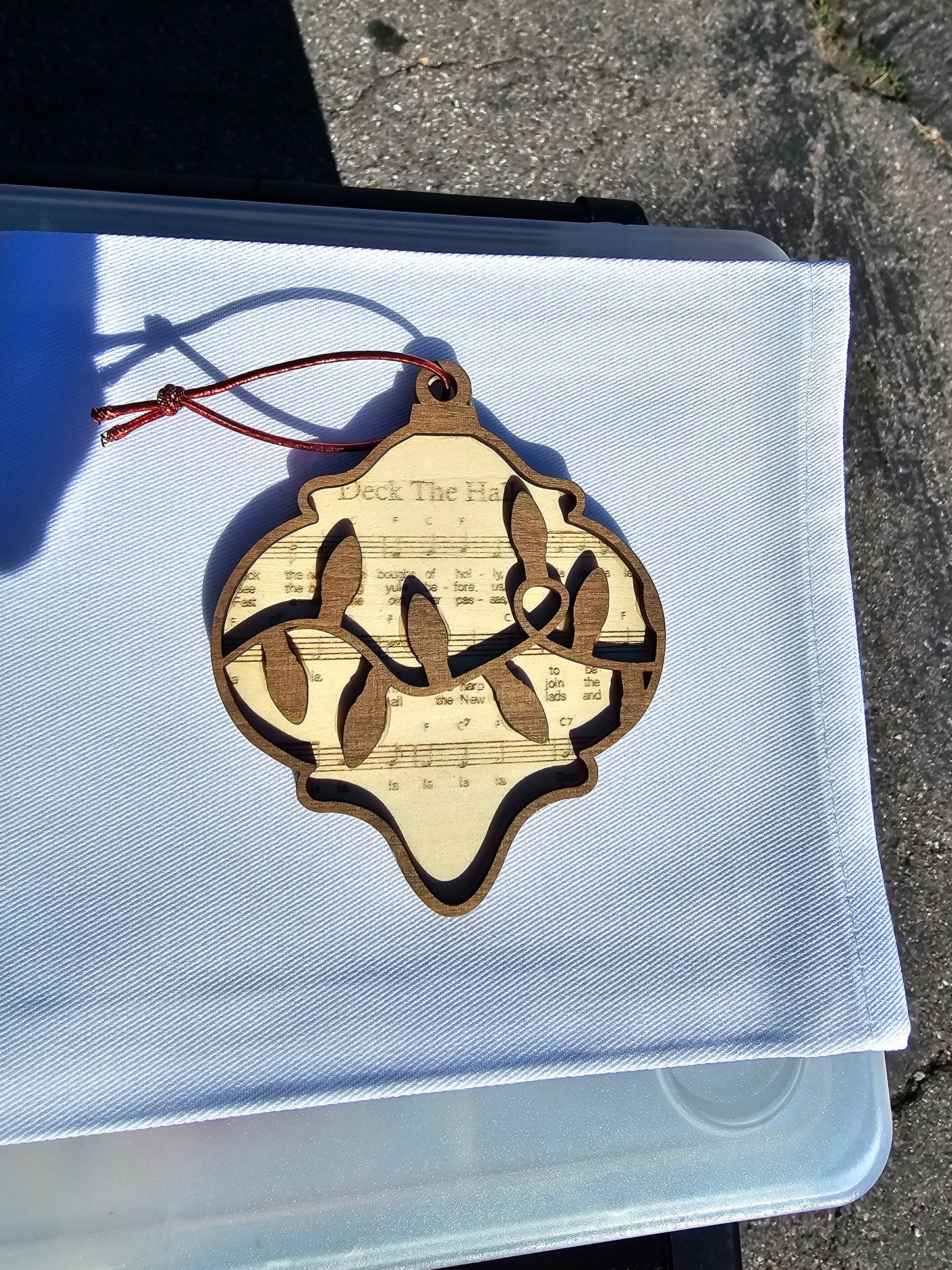 Engraved deck the halls ornament