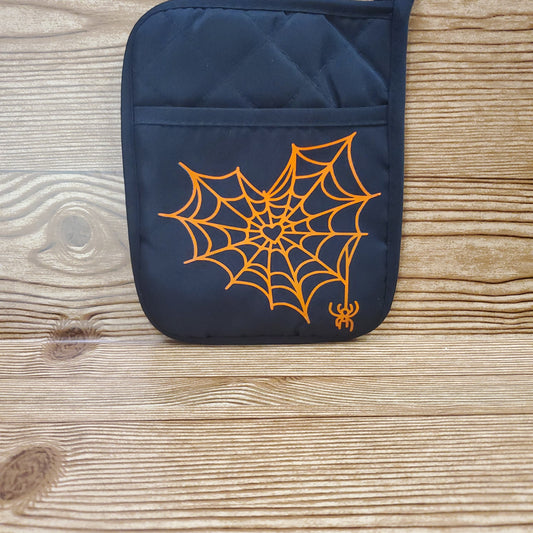 Spider heart web potholder