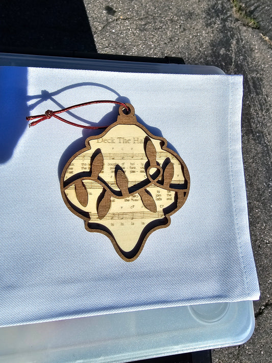 Engraved deck the halls ornament