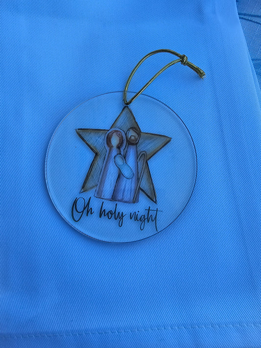 Acrylic sublimation o holy night ornament