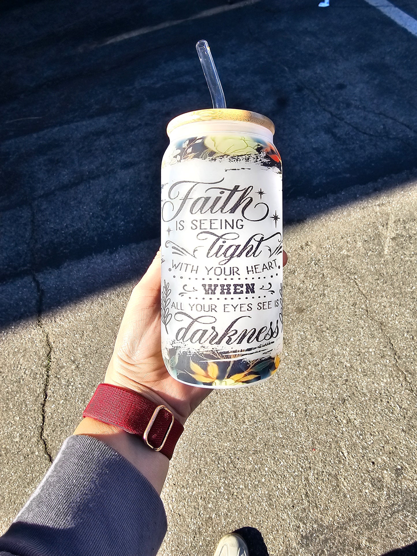 Sublimation glass beer can light/darkness