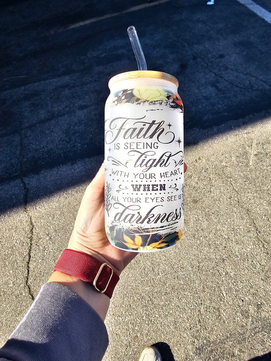 Sublimation glass beer can light/darkness