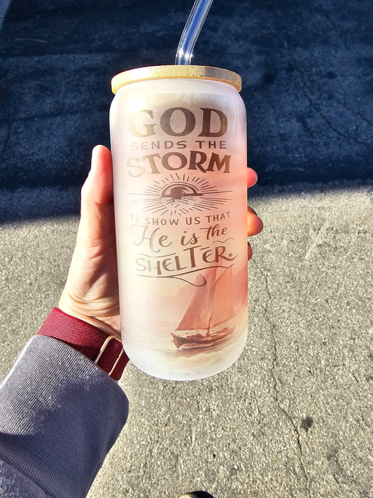 Sublimation glass beer can stotm/ shelter